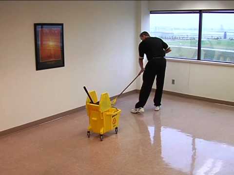 VCT floor stripping and waxing