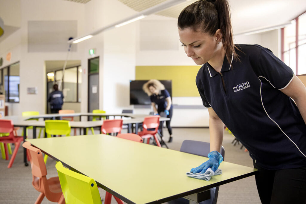 school entrance cleaning