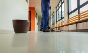 school floor cleaning