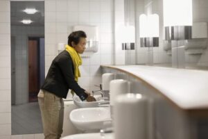 school restroom cleaning